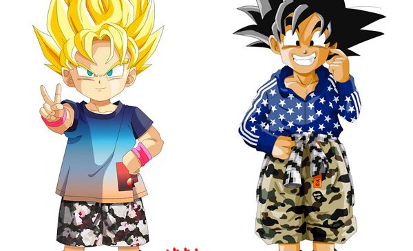 Les personnages de Dragon Ball Z avec des tenues modernes