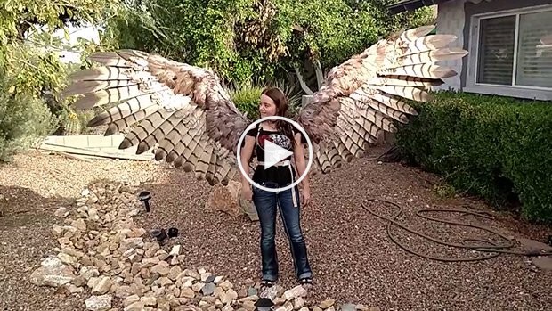 Cette femme a fabriqué des ailes pneumatiques qui s’articulent comme celles d’un oiseau!