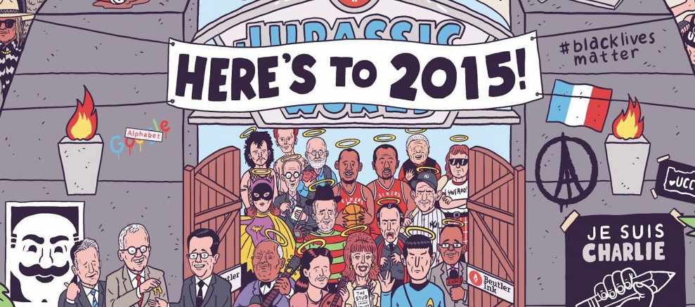 Zoom sur le dessin "Here's to 2015"