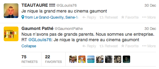 Source : Page Twitter Gaumont