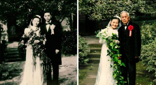 70 ans plus tard, ils refont leur photo de mariage