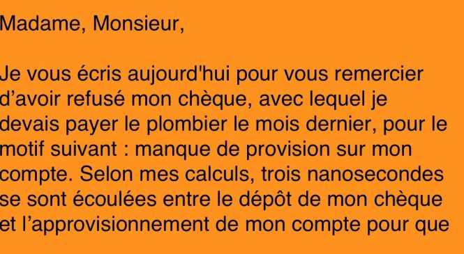 Cette mamie se fait refuser un chèque par sa banque, alors elle écrit cette sublime lettre!