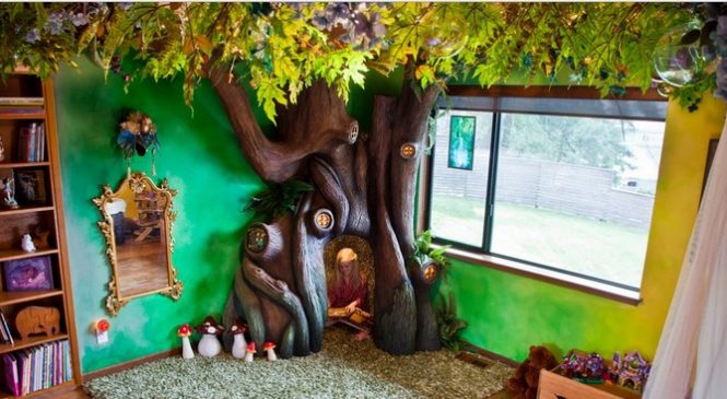 Un papa passe 18 mois à transformer la chambre de sa fille en une cabane de conte de fées