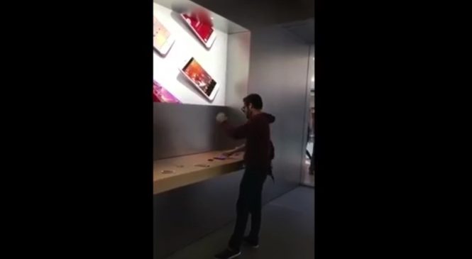 VIDÉO – Un client mécontent détruit l’Apple store de Dijon avec une boule de pétanque