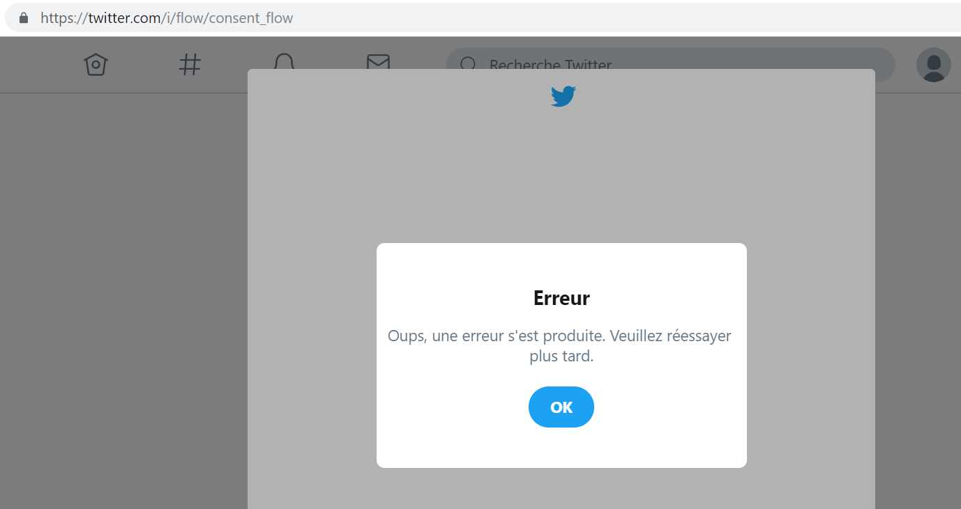 Prime Video Une Erreur S'est Produite Veuillez Réessayer Ultérieurement Tv Problème d’accès à Twitter (consent_flow). Voici la solution