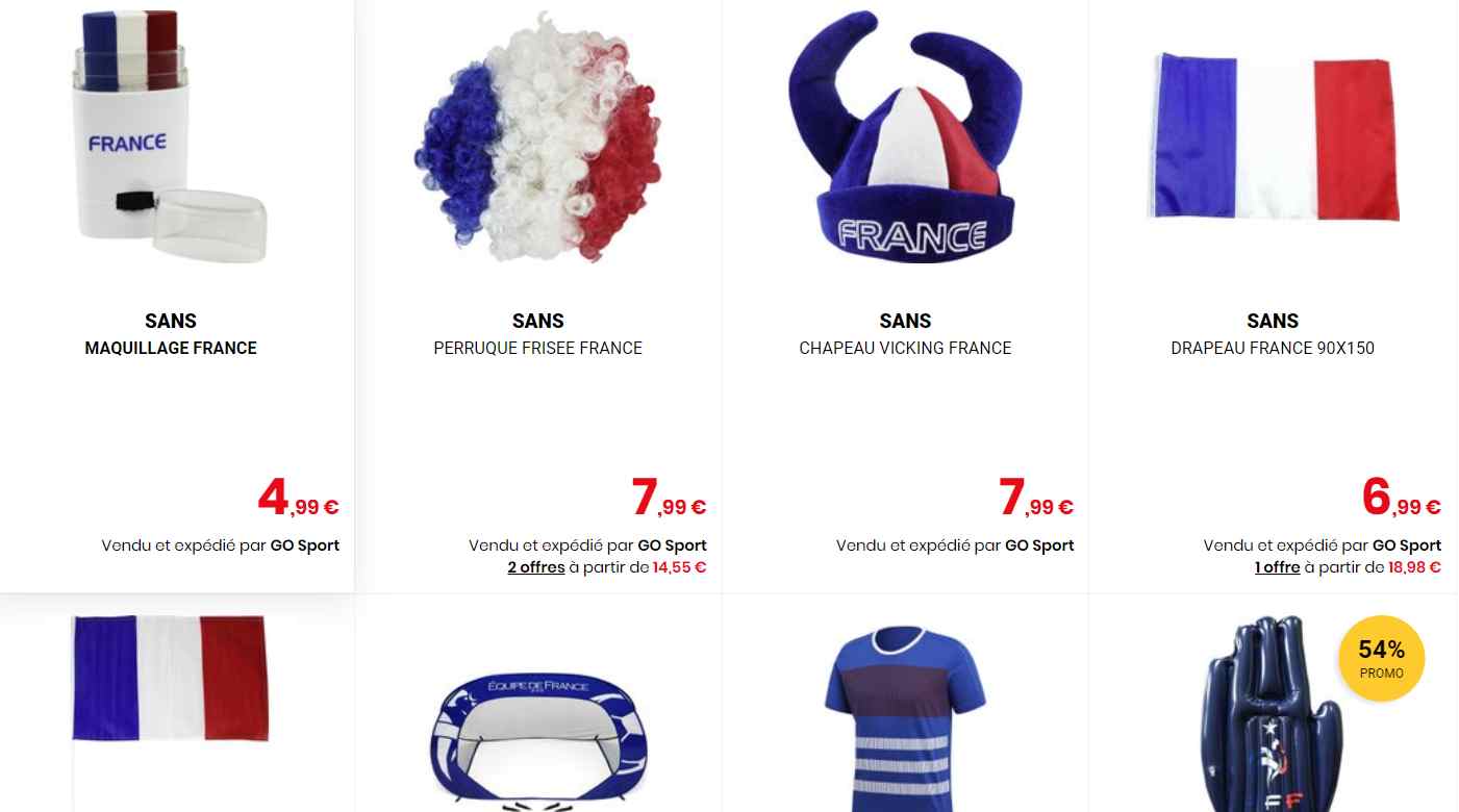 Kit accessoires supporter France : Deguise-toi, achat de Accessoires