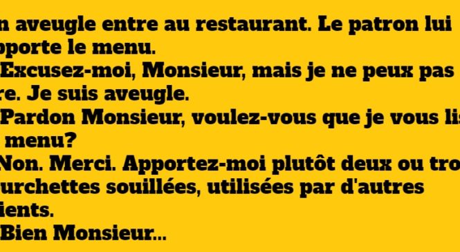 Un aveugle au restaurant