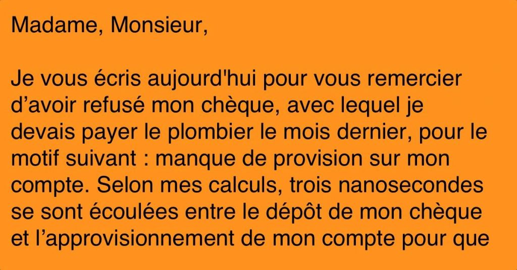 Cette mamie se fait refuser un chèque par sa banque, alors elle écrit cette sublime lettre!