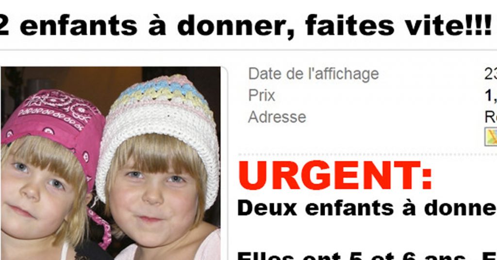 Elle affiche ses deux enfants à donner  sur un site d’annonces, pourtant la raison est brillante!