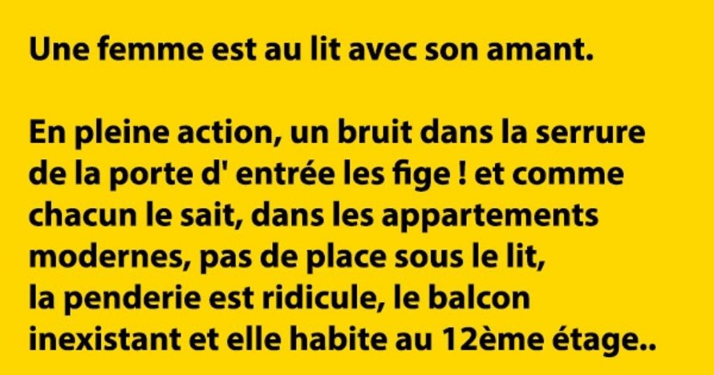 Une femme est au lit avec son amant.