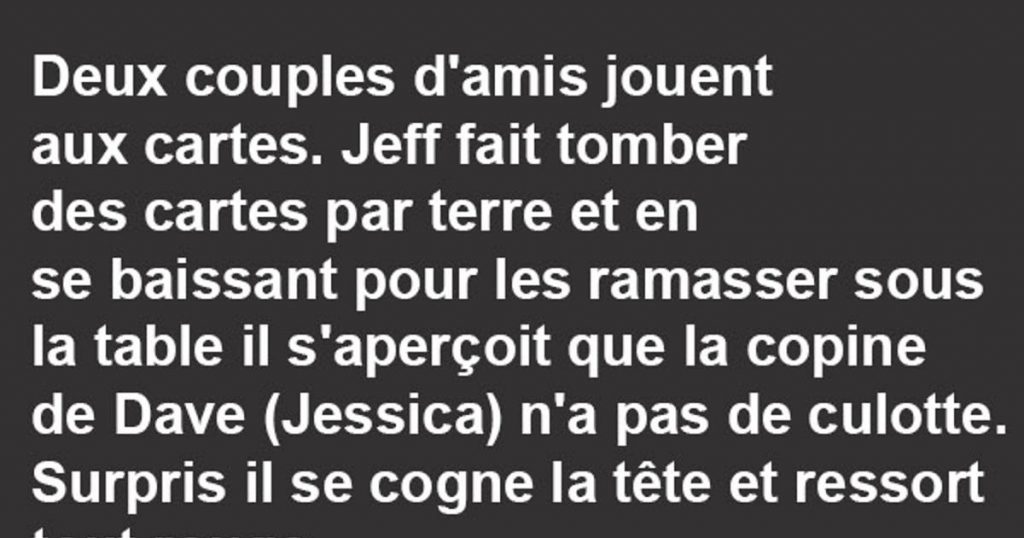 Deux couples d’amis jouent aux cartes…