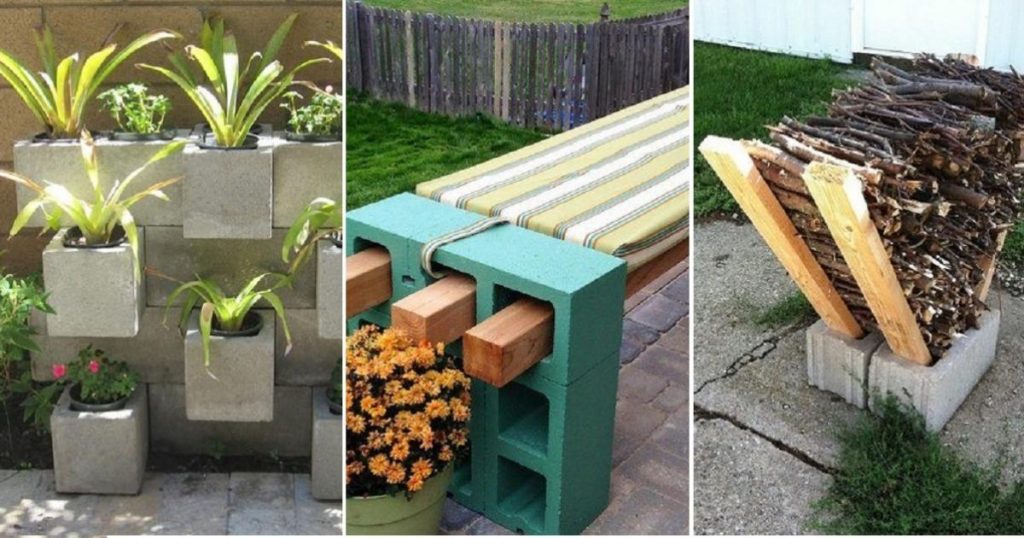 30 astuces pour décorer son jardin avec des blocs de béton
