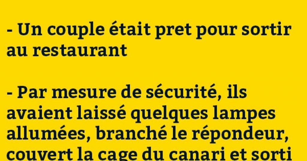 Un couple était pret pour sortir au restaurant…