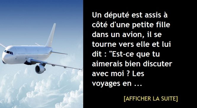 Blague petite fille : Un député est assis à côté d’une petite fille dans un avion…