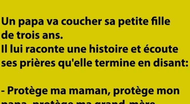 Un papa va coucher sa petite fille de trois ans…