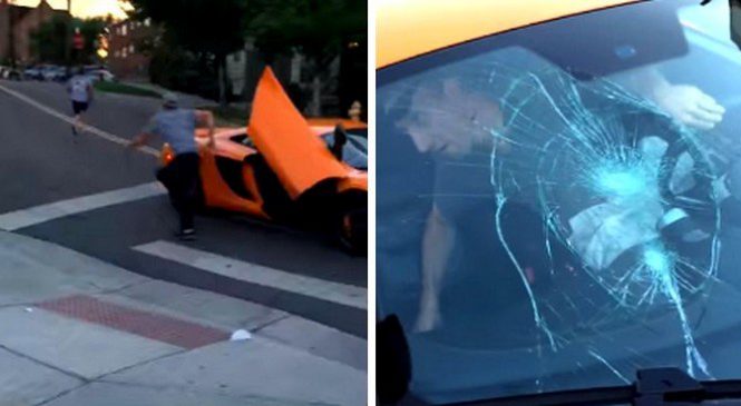 Un Jeune Garçon Explose Le Pare-Brise D’une McLaren Avec Son Skateboard !