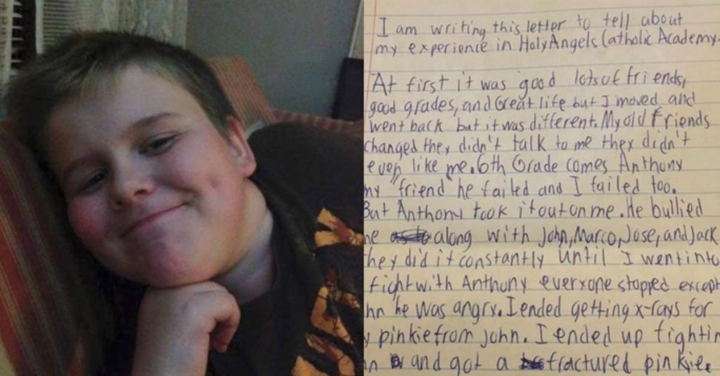 Juste avant de se tuer, un garçon de 10 ans écrit ces quelques mots. Ses parents veulent que son histoire soit entendue.