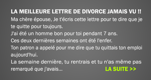 La meilleure lettre de divorce jamais vue