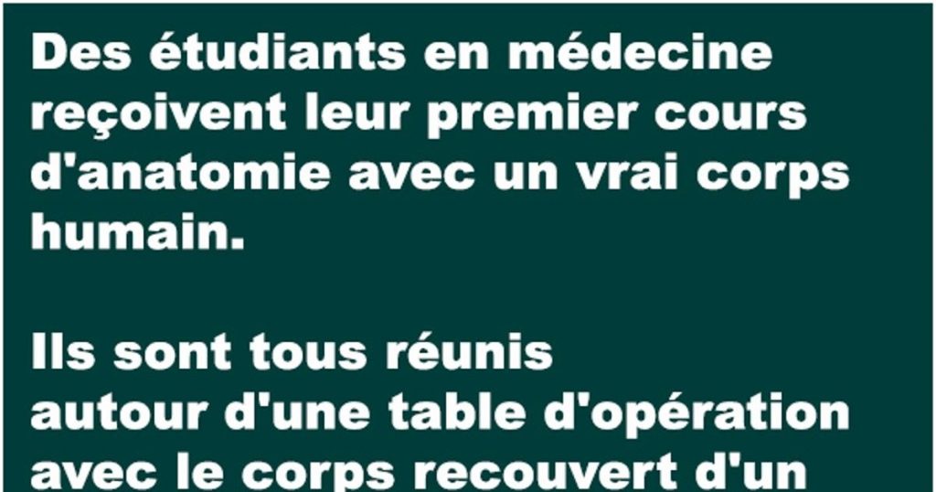 Des étudiants en médecine reçoivent leur premier cours d&rsquo;anatomie avec un vrai corps humain…