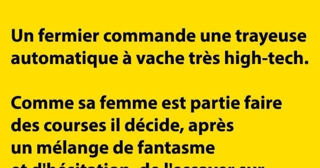 Un fermier commande une trayeuse automatique à vache très high-tech…