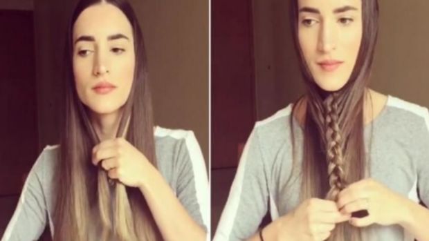 Cette jeune femme réalise une magnifique tresse. Lorsqu’elle bascule ses cheveux en arrière… WOW !