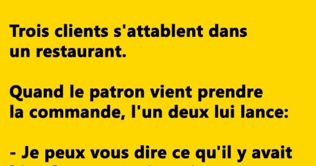 Trois clients s’attablent dans un restaurant.
