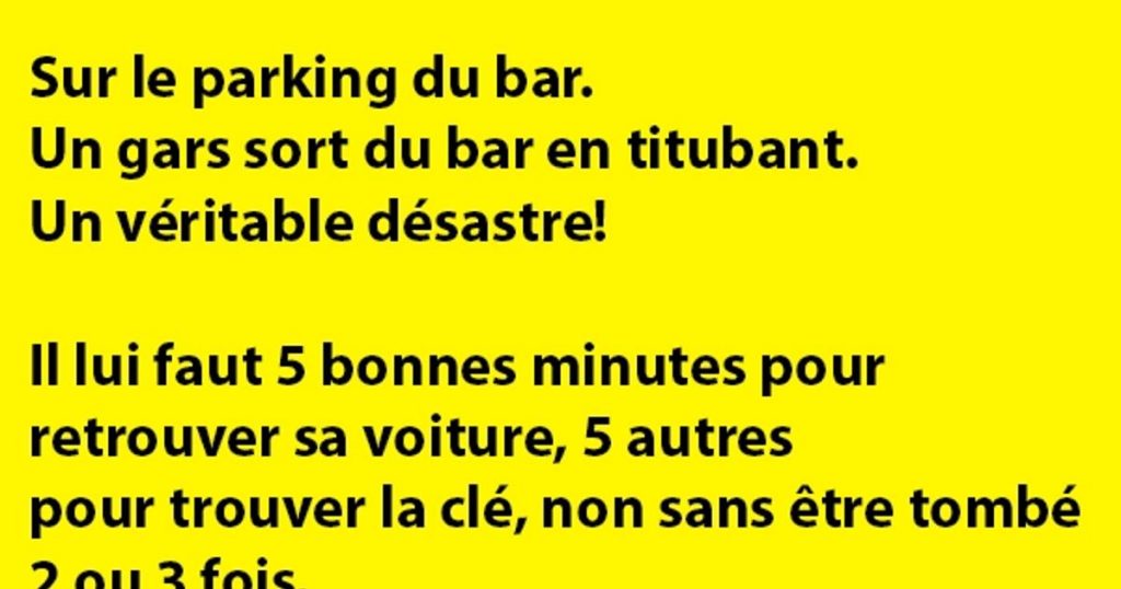 Sur le parking du bar…