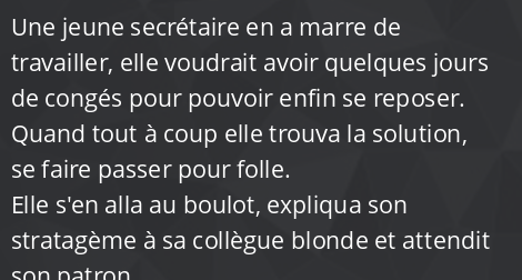 Une jeune secrétaire en a ras le bol de travailler