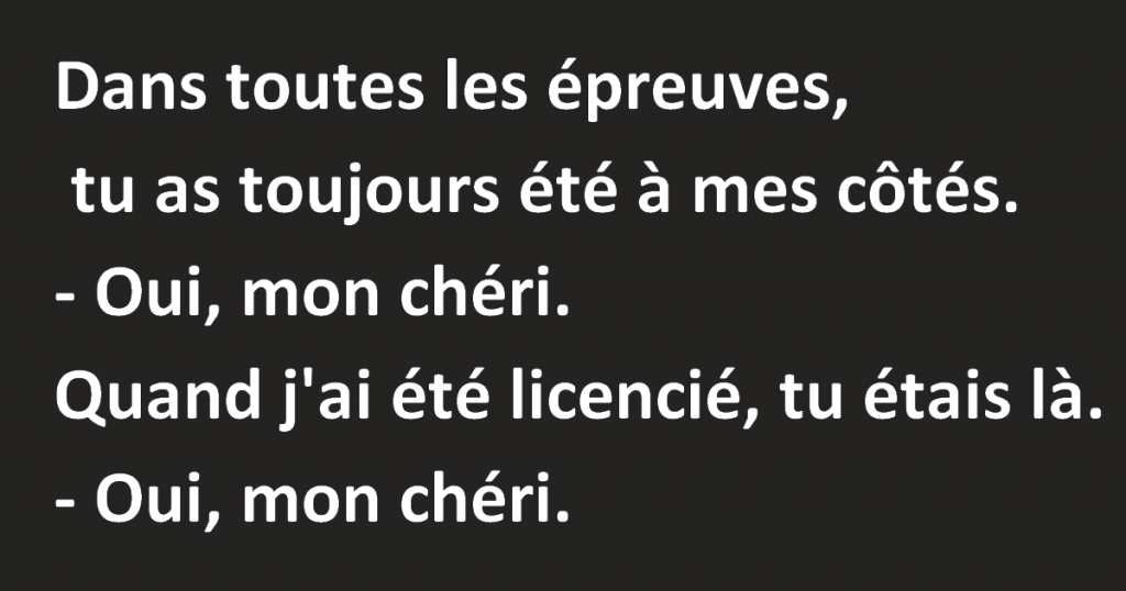 Après un long coma, un homme se réveille et s’adresse à sa femme.