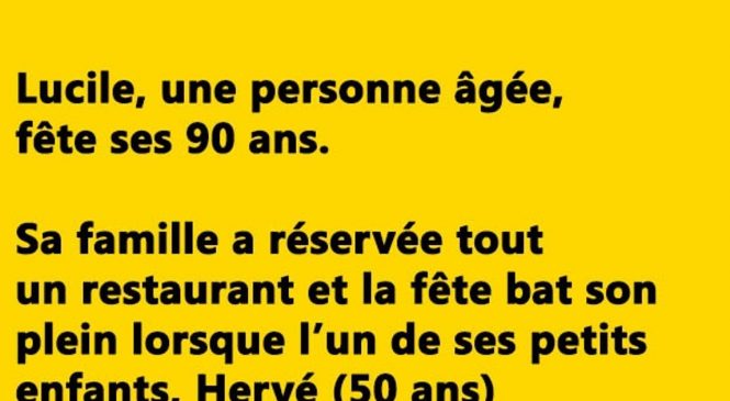 Lucile, une personne âgée, fête ses 90 ans…