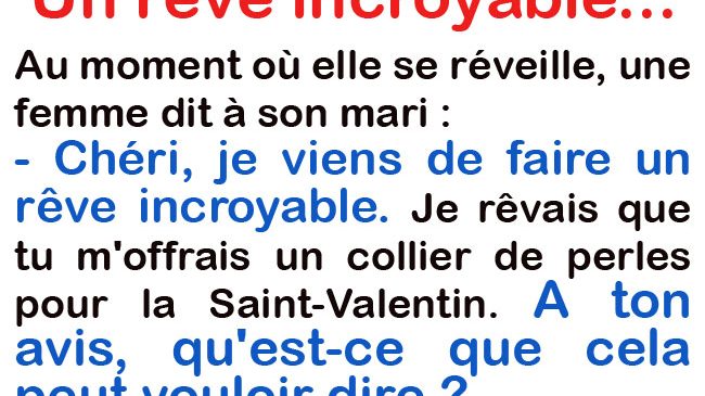 Elle raconte son rêve incroyable à son mari rigolo..