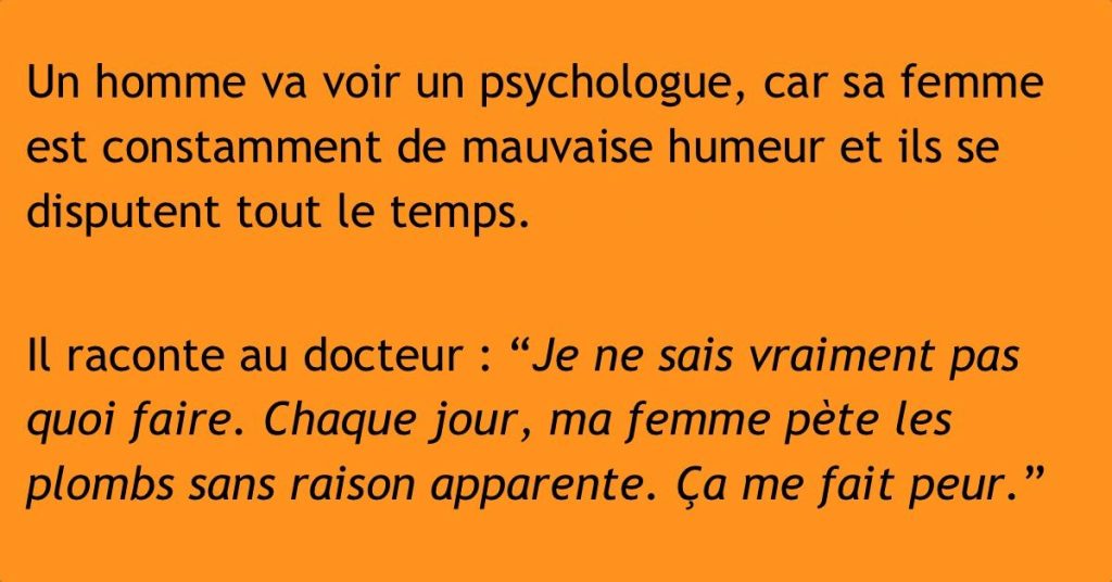 Il s’inquiète un peu trop pour sa femme. Le médecin lui donne alors une prescription miraculeuse.