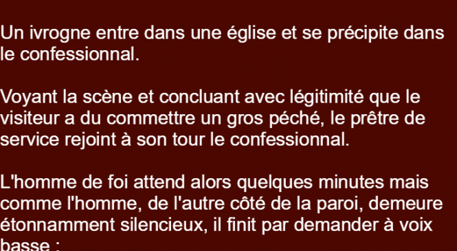 Un ivrogne entre dans une église
