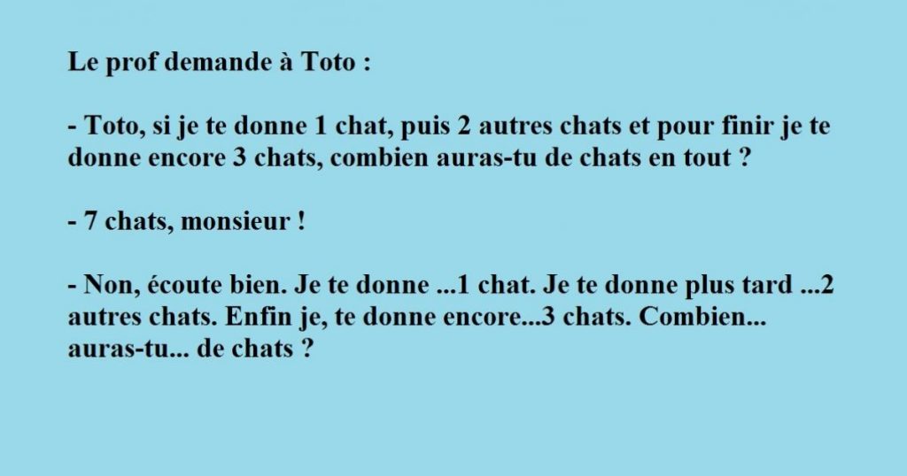 Un enseignant demande à l’un de ses élèves de compter les chats, mais ça ne va pas se passer comme prévu !