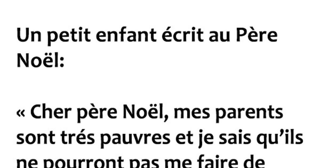 Un petit enfant écrit au Père Noël…
