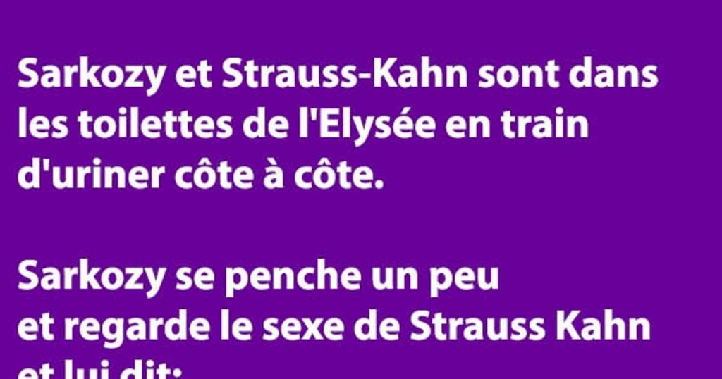 Sarkozy et Strauss-Kahn sont dans les toilettes de l’Elysée…