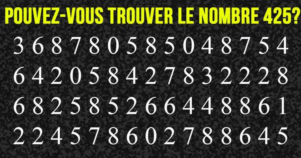 Arrivez-vous à trouver le nombre 425?