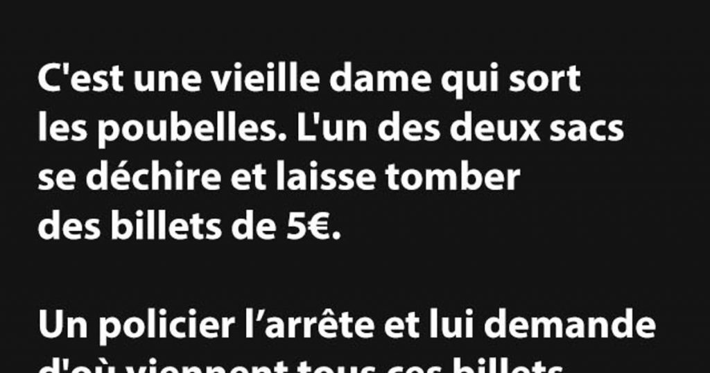C’est une vieille femme qui sort les poubelles de chez elle