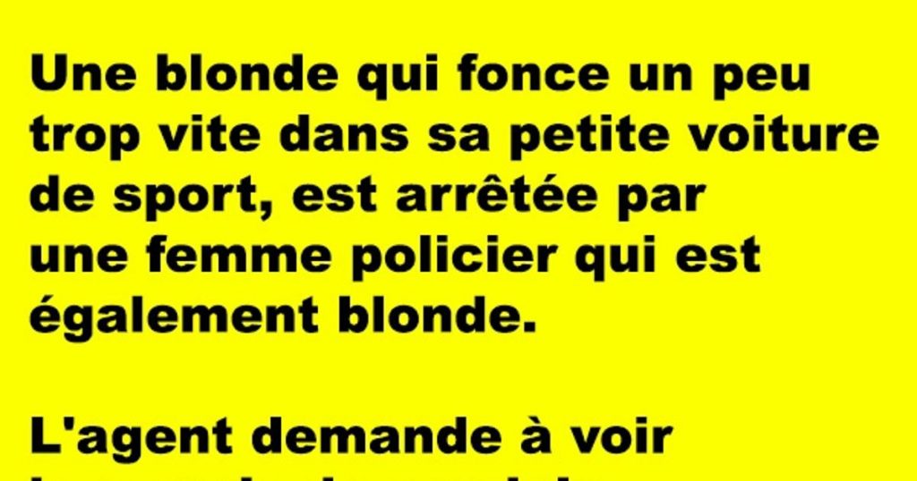 Une blonde qui fonce un peu trop vite dans sa petite voiture de sport…