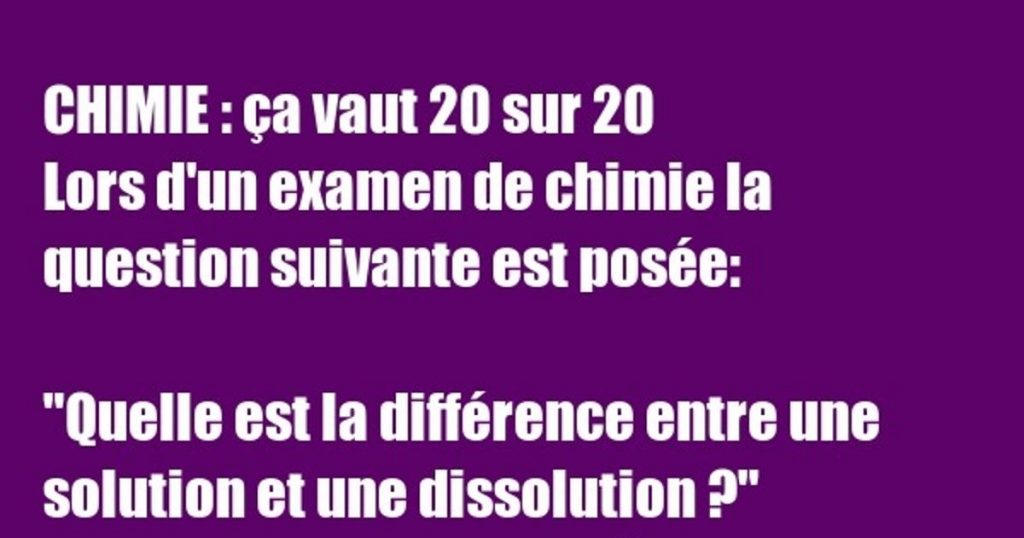 CHIMIE: ça vaut 20 sur 20