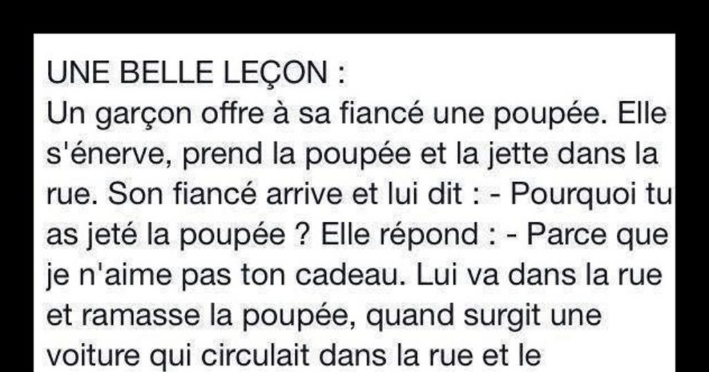 Un belle leçon