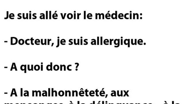 Docteur ! je suis allergique