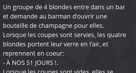 C’est 4 blondinettes qui vont dans un bar