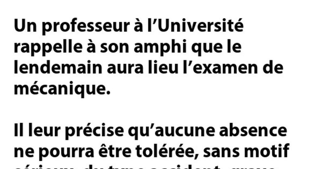 Un professeur à l’Université rappelle à son amphi…