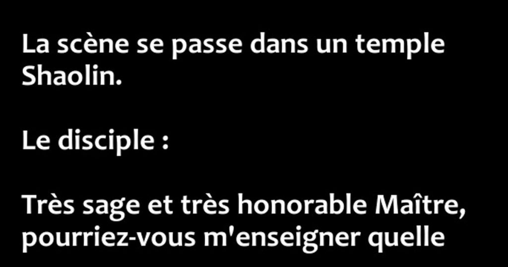 La scène se passe dans un temple Shaolin…
