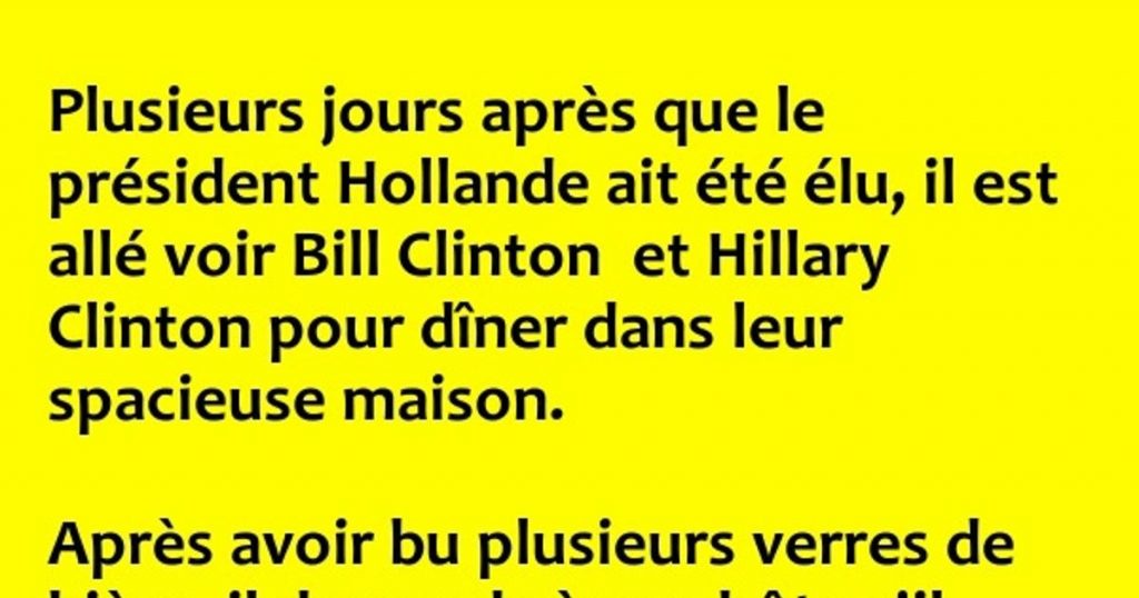 Plusieurs jours après que le président Hollande ait été élu…