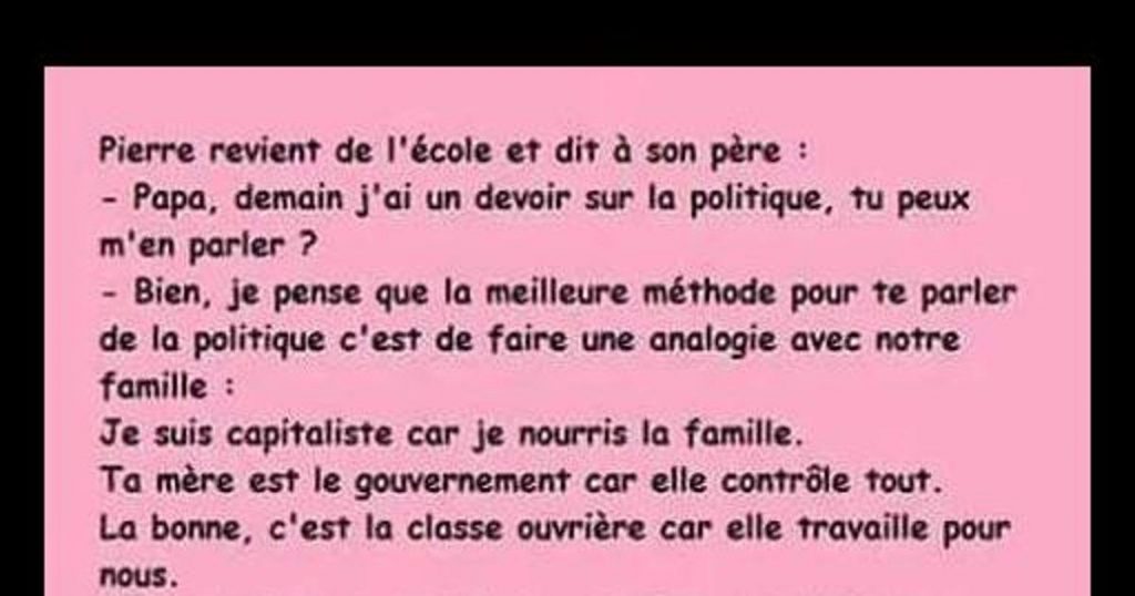 Pierre revient de l’école et dit à son père …