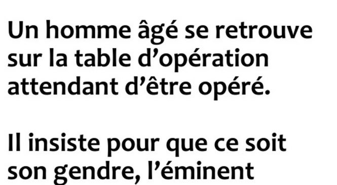 Un homme âgé se retrouve sur la table …