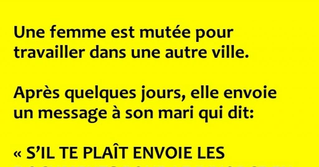 Une femme est mutée pour travailler dans une autre ville…