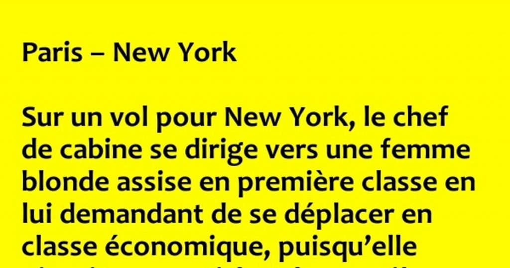 Dans l’avion Paris – New York !!!
